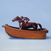 Bakelite Racehorse in Plastic Boat