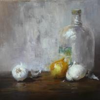 Onions and Glass Jar